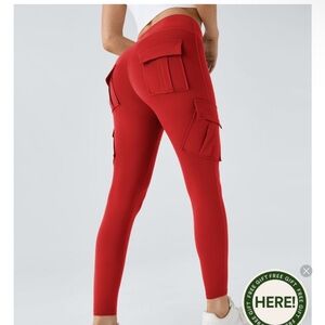Red Cargo Leggings halara